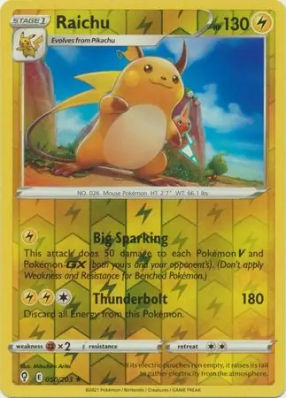 Raichu, catalogue front