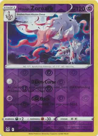 Hisuian Zoroark, catalogue front
