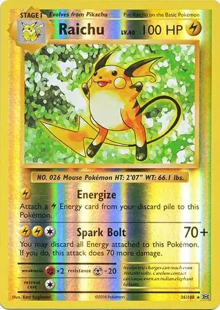 Raichu, catalogue front