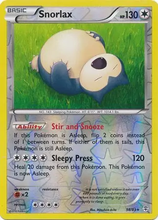 Snorlax, catalogue front