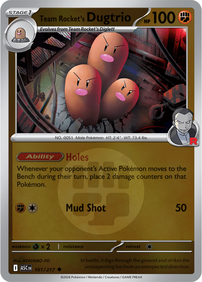 Team Rocket's Dugtrio, catalogue front