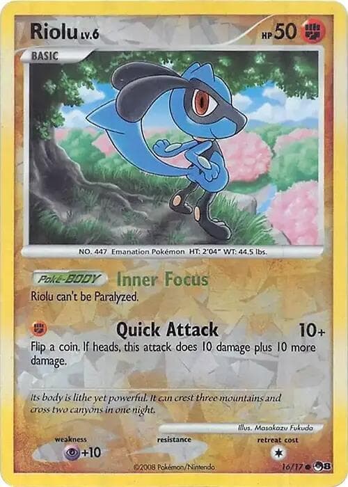 Riolu, catalogue front