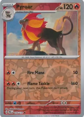 Pyroar, catalogue front