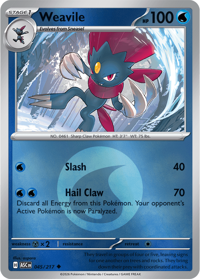 Weavile, catalogue front