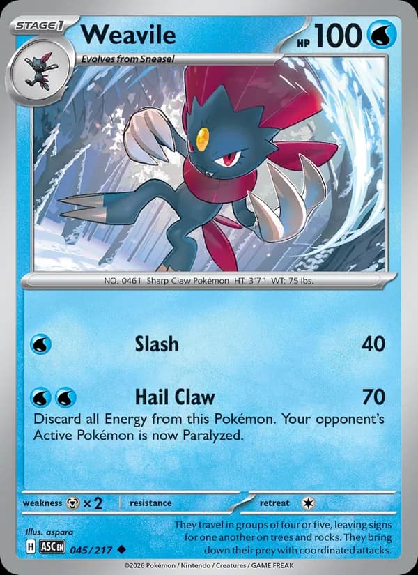 Weavile, catalogue front