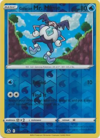 Galarian Mr. Mime, catalogue front