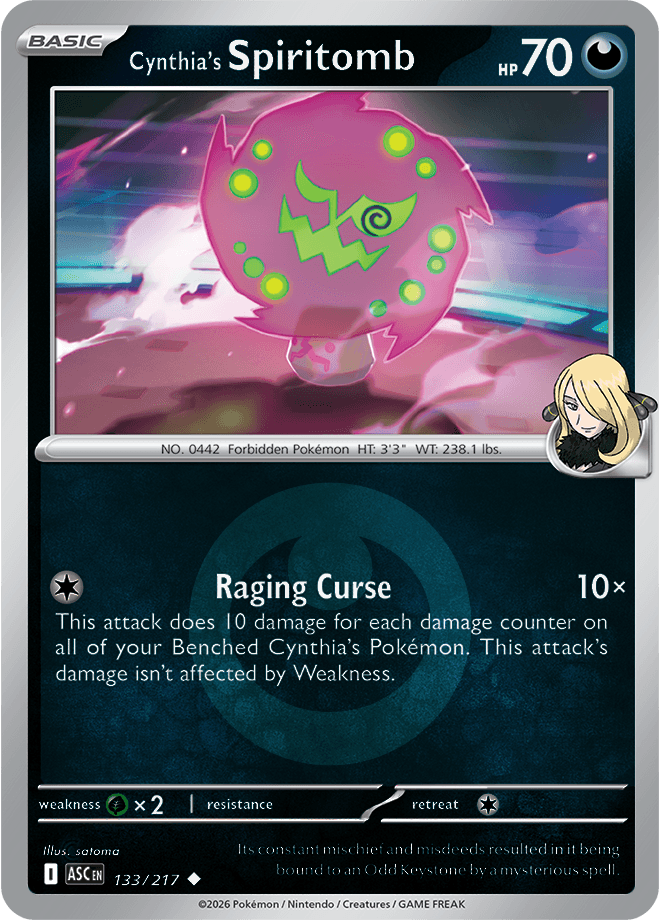 Cynthia's Spiritomb, catalogue front