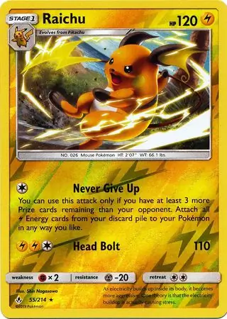 Raichu, catalogue front