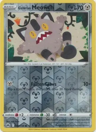 Galarian Meowth, catalogue front