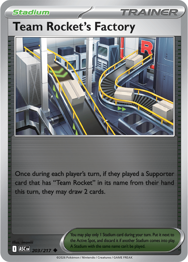 Team Rocket's Factory, catalogue front