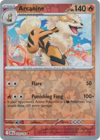 Arcanine, catalogue front