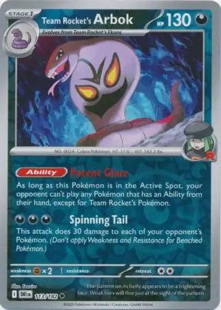 Team Rocket's Arbok, catalogue front