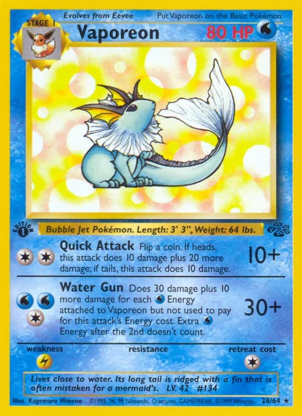 Vaporeon, catalogue front
