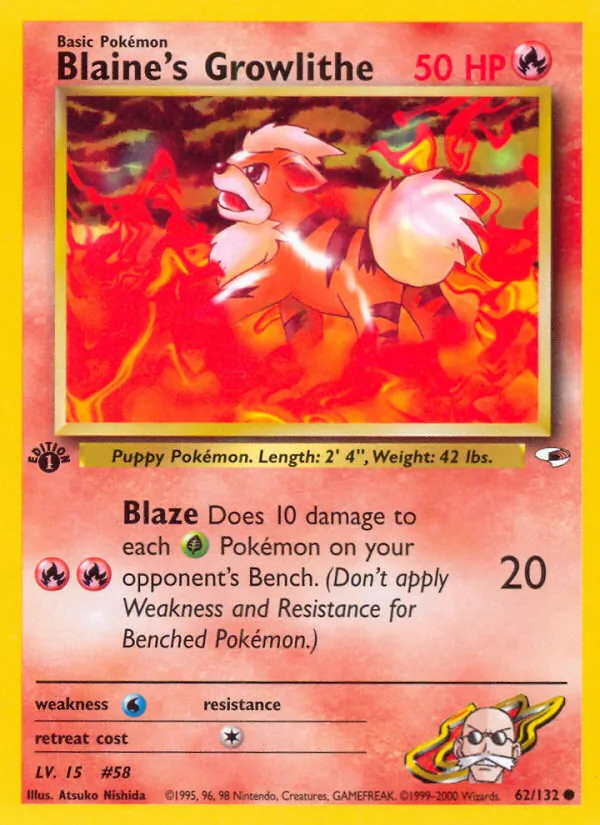 Blaine's Growlithe, catalogue front