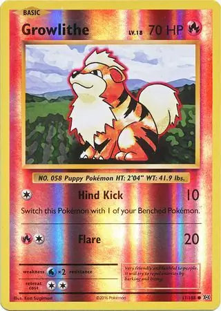 Growlithe, catalogue front