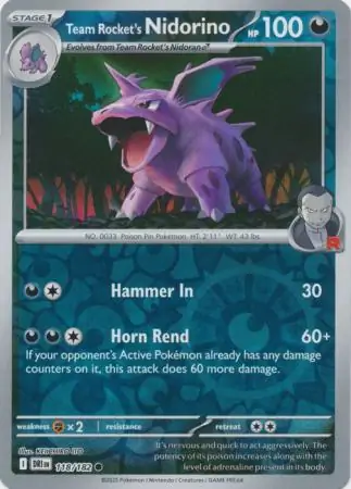 Team Rocket's Nidorino, catalogue front