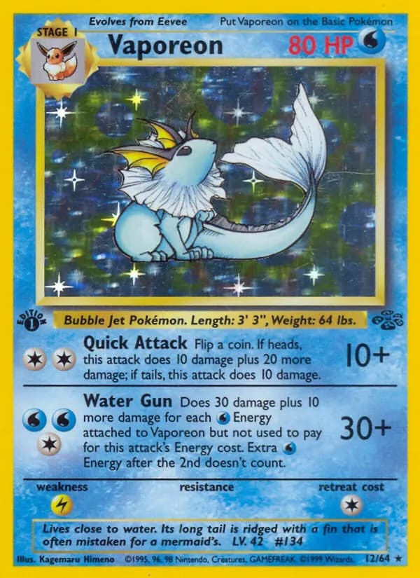 Vaporeon, catalogue front