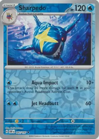 Sharpedo, catalogue front