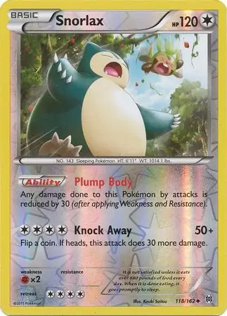 Snorlax, catalogue front