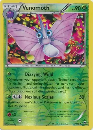 Venomoth, catalogue front