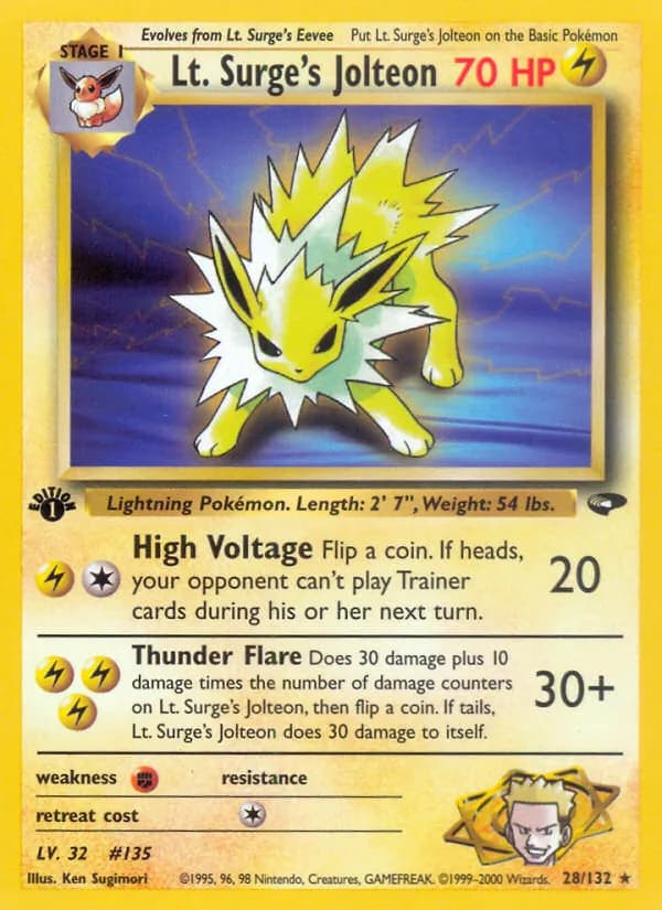 Lt. Surge's Jolteon, catalogue front
