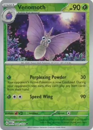Venomoth, catalogue front