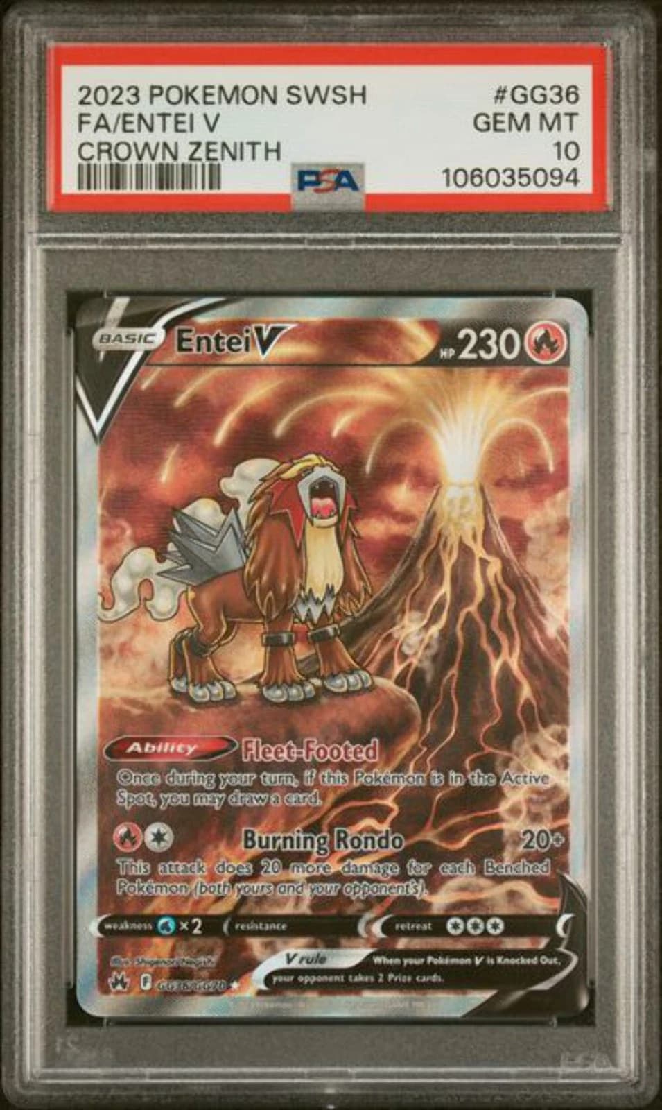 Entei V #GG36 (Crown Zenith)