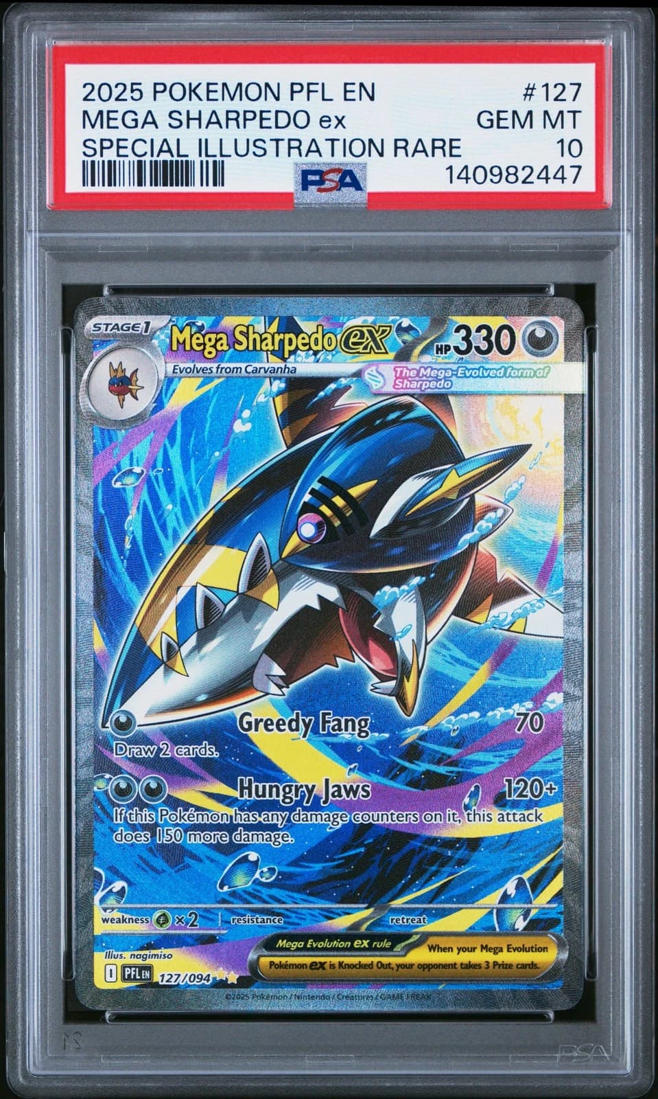 Mega Sharpedo ex #127 (Mega Evolution Phantasmal Flames)
