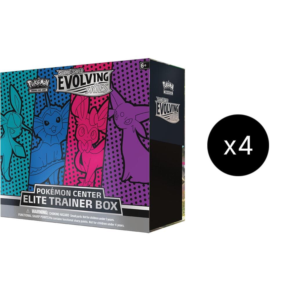 Evolving Skies Pokemon Center Elite Trainer Box Case Glaceonvaporeonsylveonespeon Exclusive