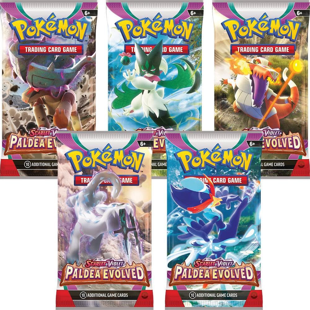 Paldea Evolved Booster Pack Art Bundle Set Of 5