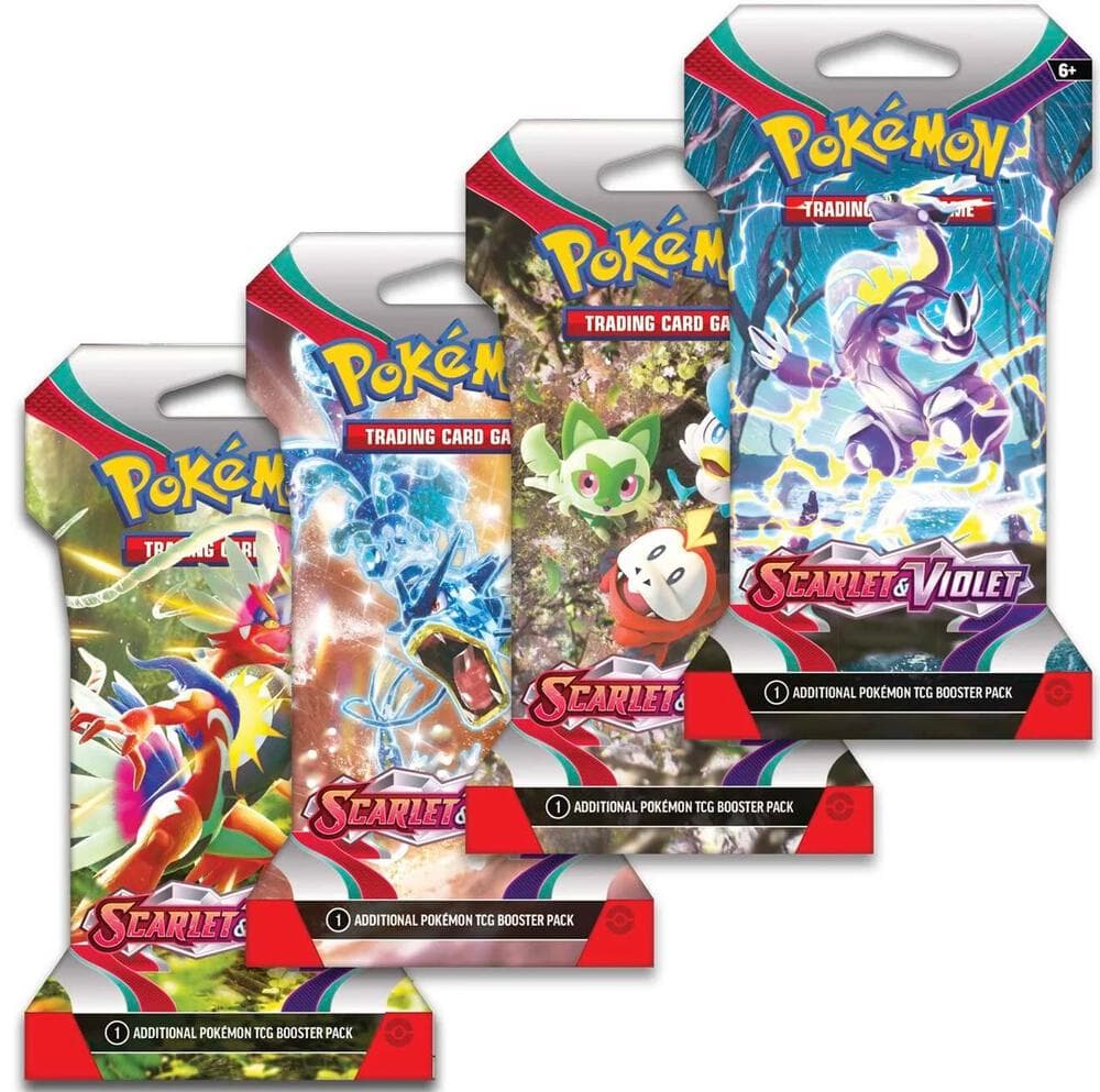 Scarlet & Violet Sleeved Booster Pack Art Bundle Set Of 4