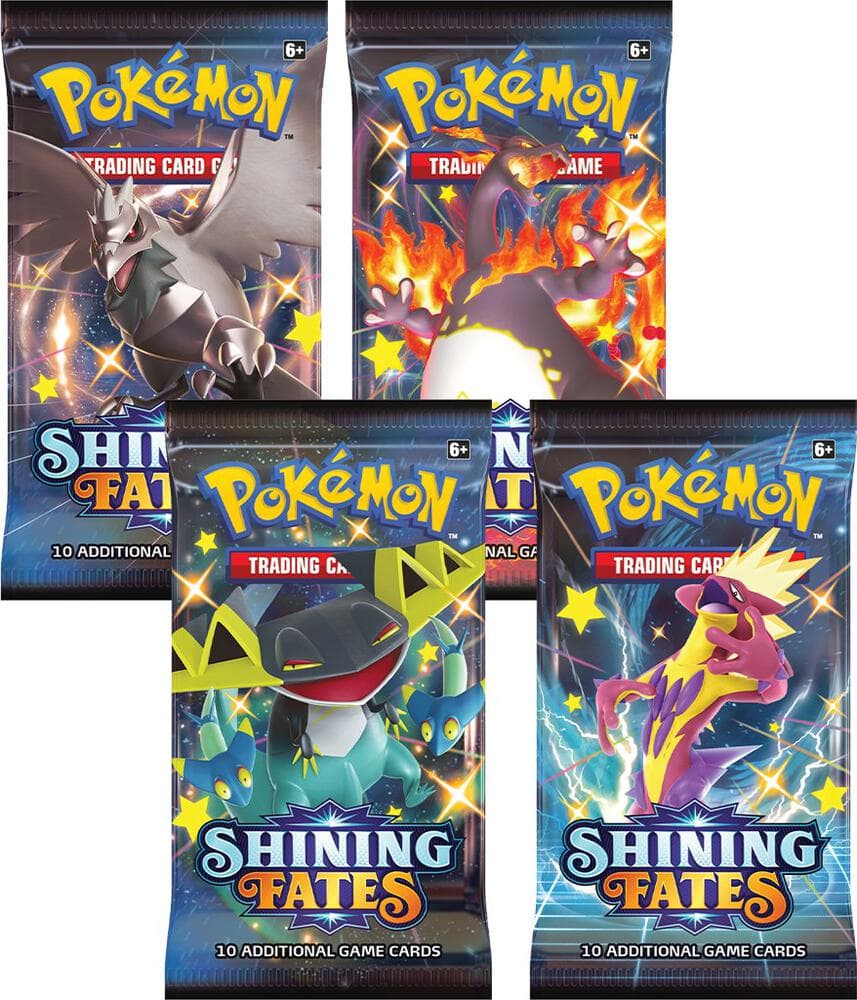 Shining Fates Booster Pack Art Bundle Set Of 4