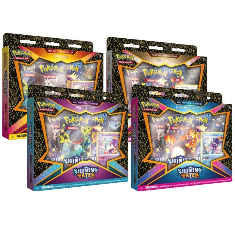 Shining Fates Mad Party Pin Collection Set Of 4