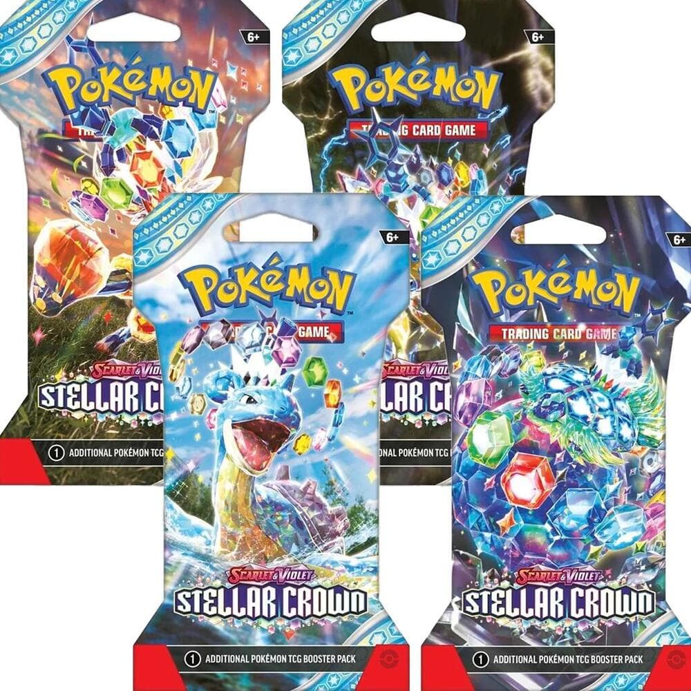 Stellar Crown Sleeved Booster Pack Art Bundle Set Of 4