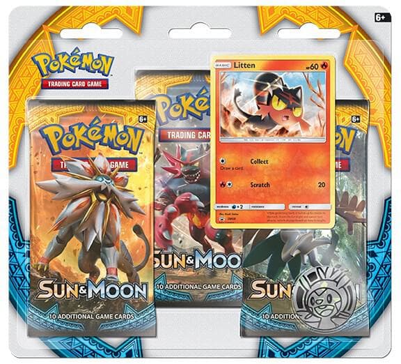 Sun & Moon Base Set 3 Pack Blister Litten
