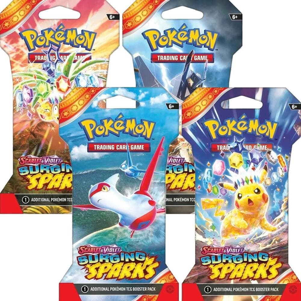 Surging Sparks Sleeved Booster Pack Bundle Set Of 4