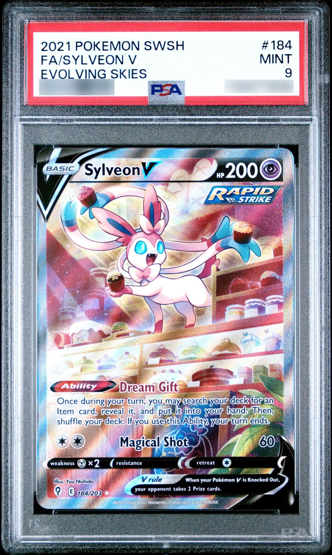 Sylveon V, PSA 9 slab