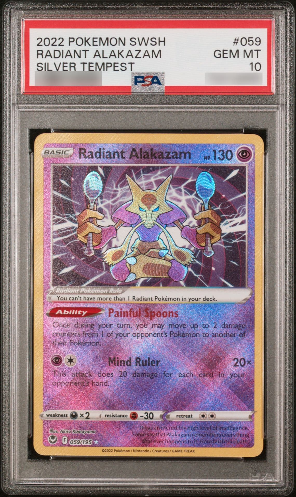 Radiant Alakazam, PSA 10 slab