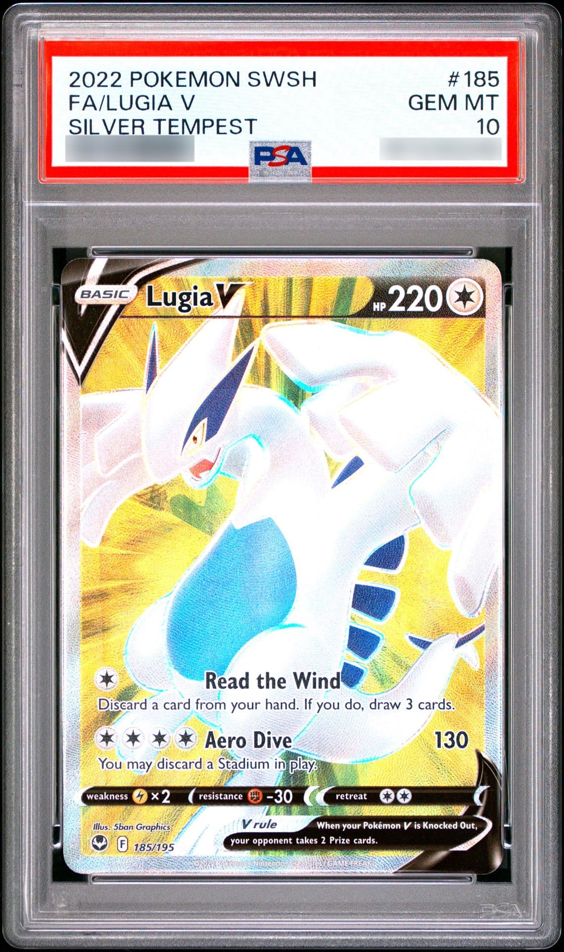 Lugia V, PSA 10 slab